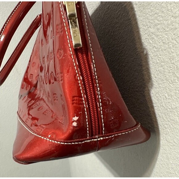 ARCADIA ReddishBurgndy Large Patent Leather Purse Shoulder/Handbag Satchel Italy - Picture 5 of 11